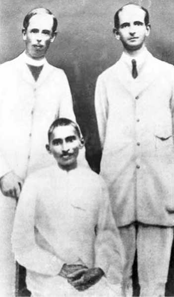CF Andrews &  William Pearson with Gandhi Ji